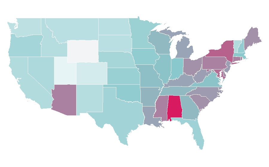 Affinity by region — Law & Order, United States