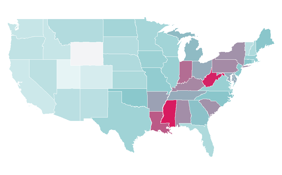 Affinity by region — Law & Order: Special Victims Unit, United States