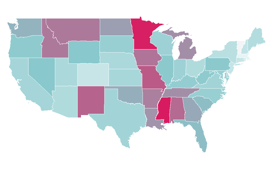 Affinität nach Region — Lawsuit, USA
