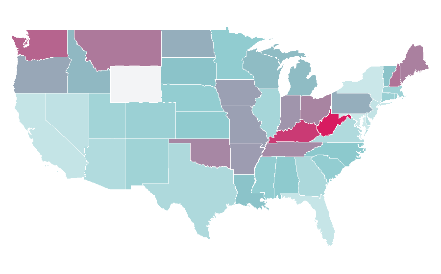 Affinity by region — Layne Staley, United States