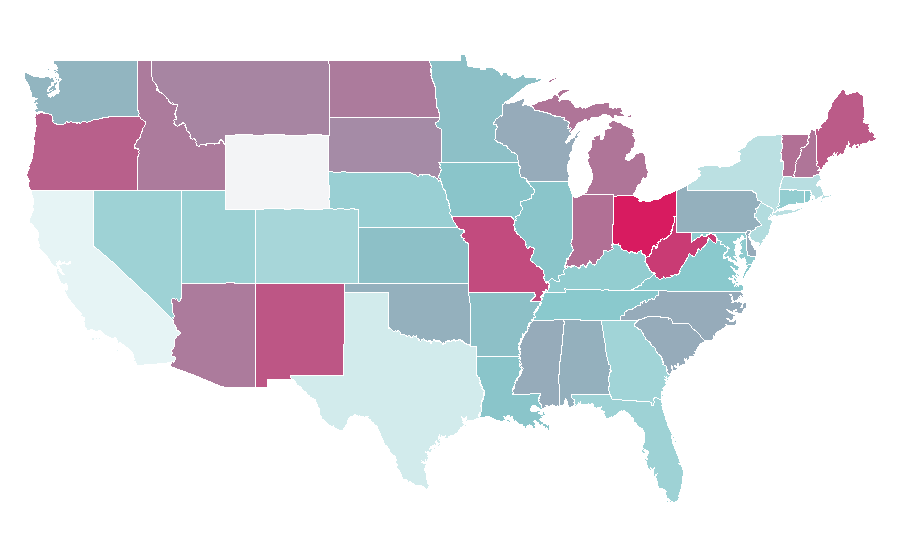 Affinity by region — Leaf vegetable, United States