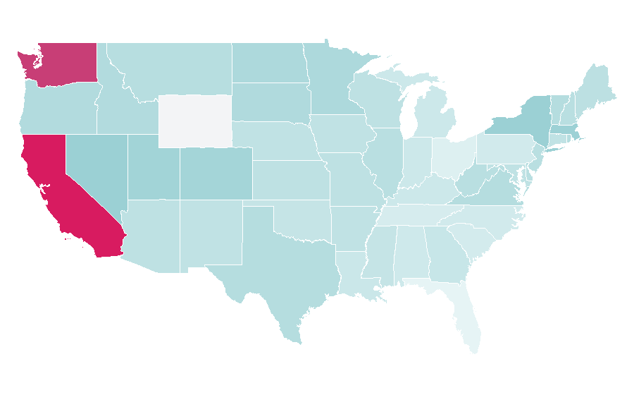 Affinity by region — League of Legends World Championships, United States