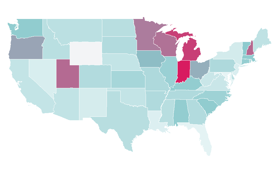 Affinity by region — Lean manufacturing, United States