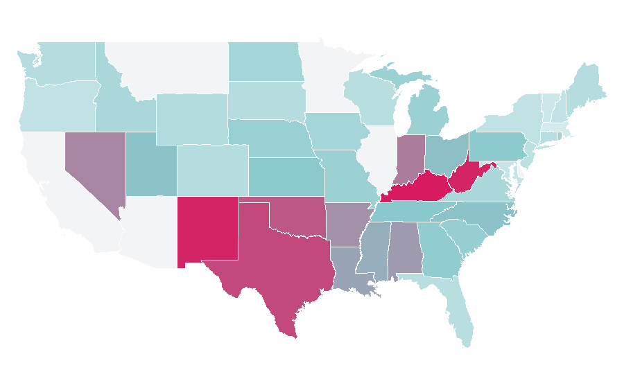 Affinity by region — Leatherface, United States
