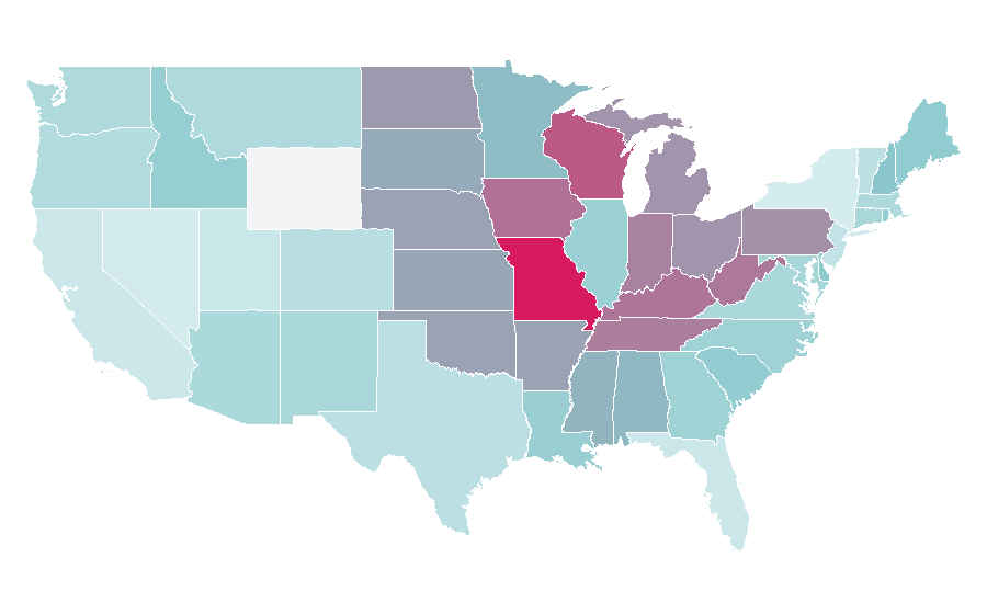 Affinity by region — Leave It to Beaver, United States