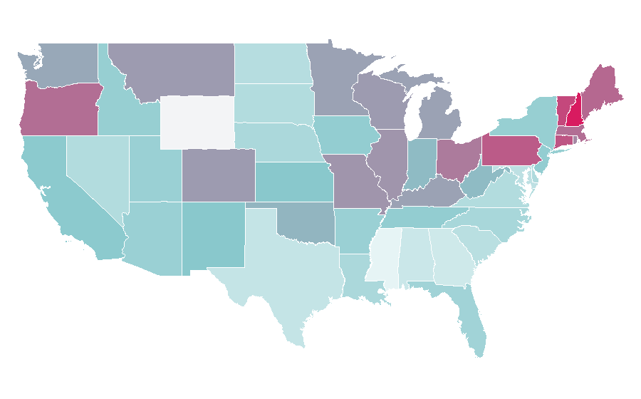 Affinity by region — Led Zeppelin, United States
