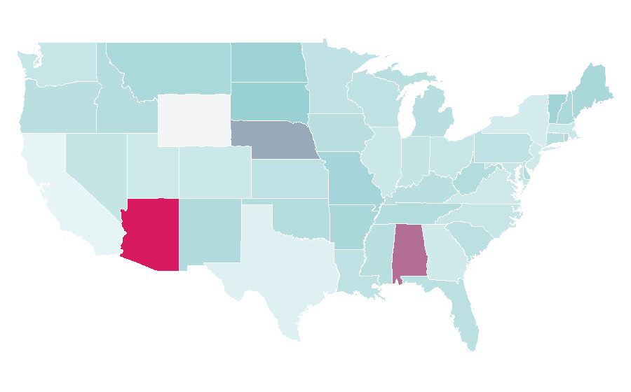 Affinity by region — Legal drama, United States