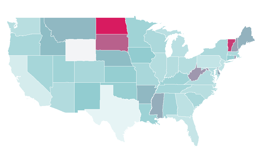 Affinity by region — Legal thriller, United States