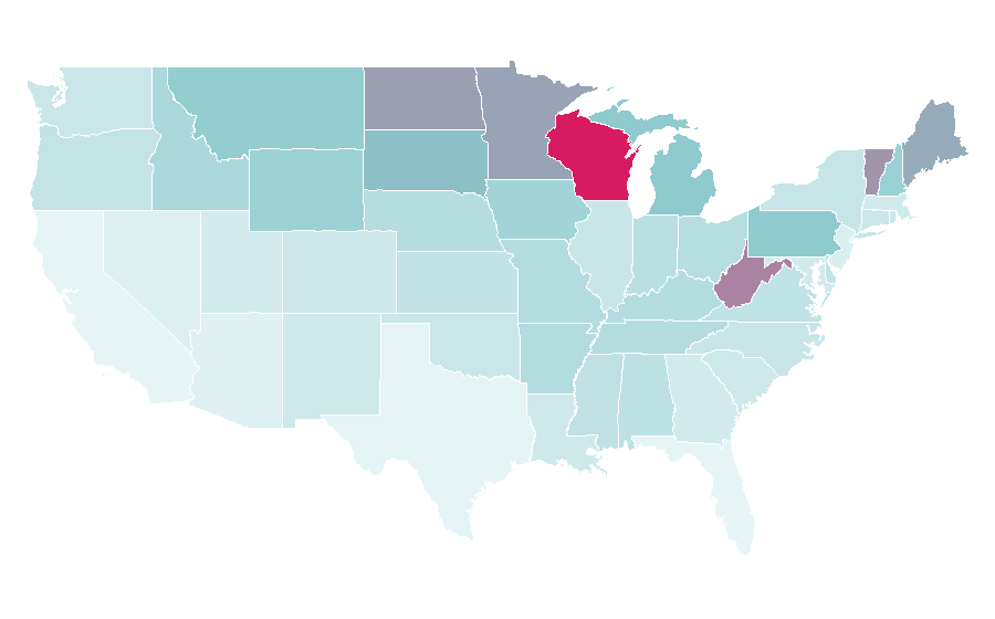 Affinity by region — Legendary Whitetails, United States