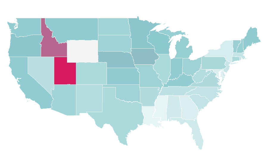 Affinity by region — Lego minifigure, United States