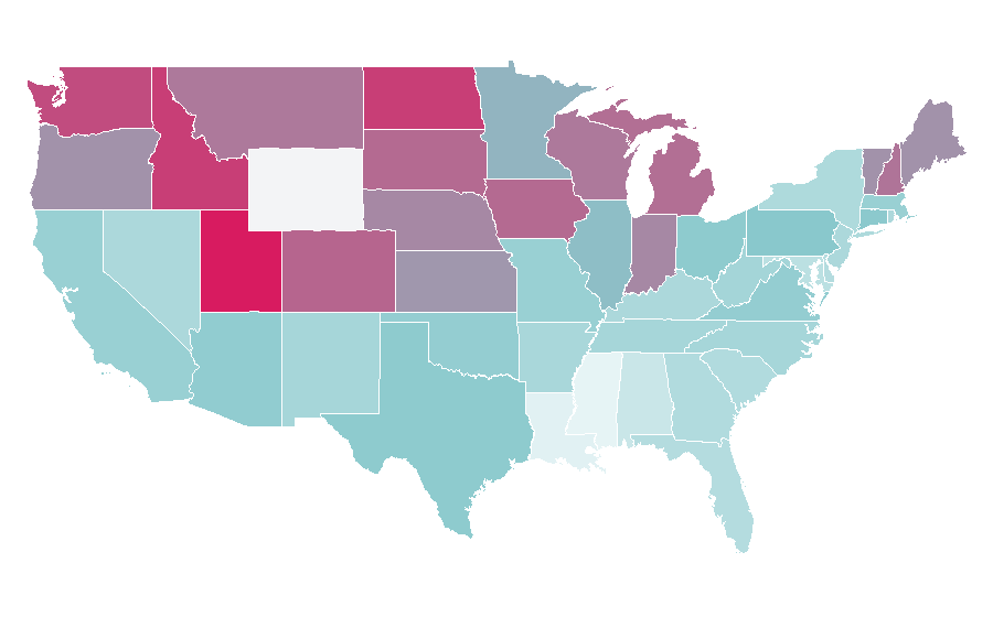 Affinity by region — Lego Technic, United States