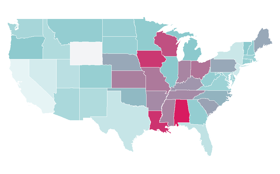 Affinity by region — Leisure suit, United States