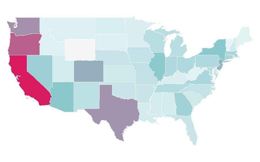 Affinity by region — Lemonade, United States