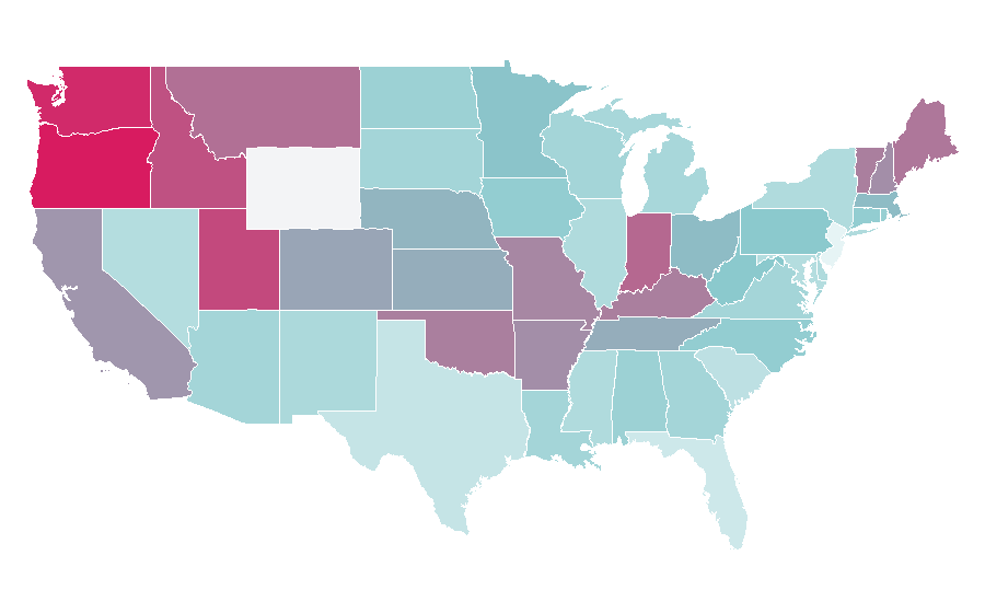 Affinity by region — Lemony Snicket, United States