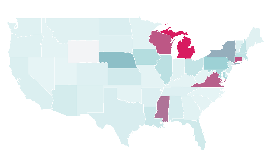Affinity by region — Lena, United States