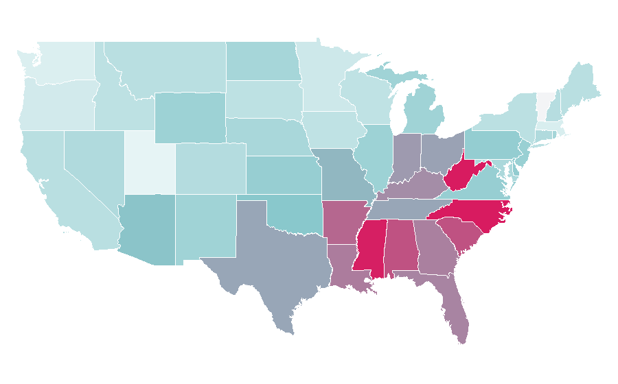Affinity by region — LendingTree, United States