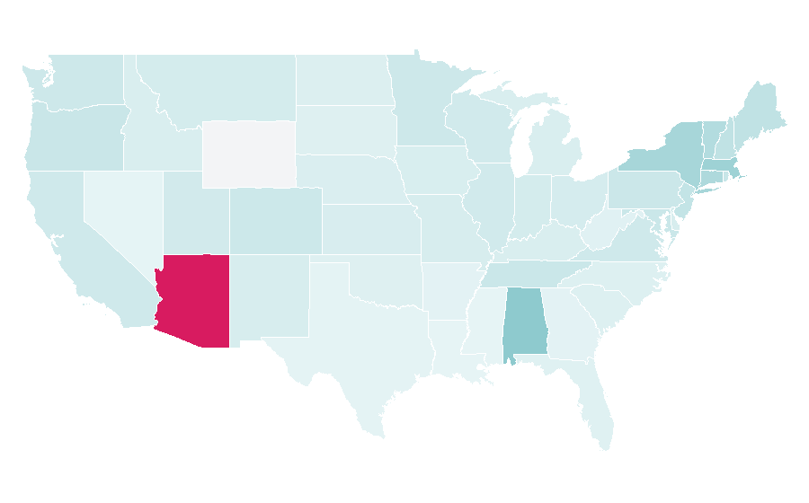 Affinity by region — Leonard Bernstein, United States