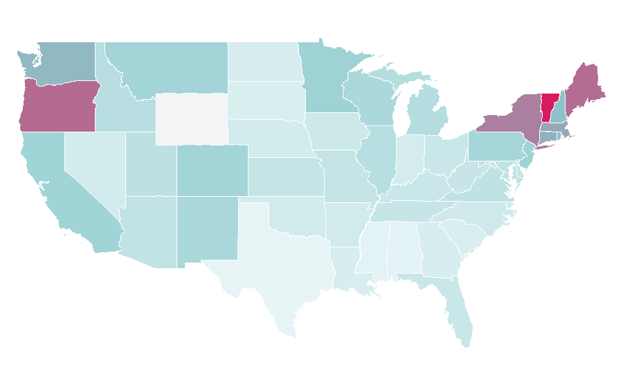 Affinity by region — Leonard Cohen, United States