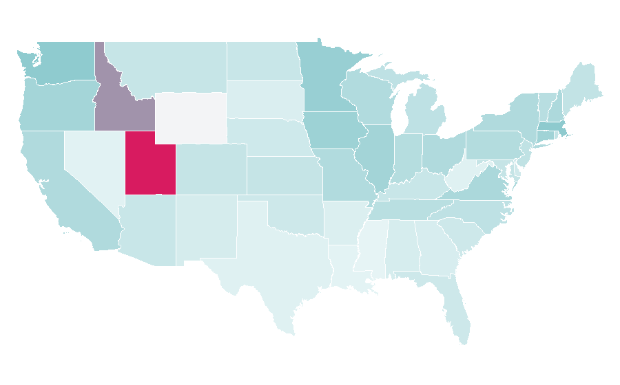 Affinity by region — Les Misérables (musical), United States