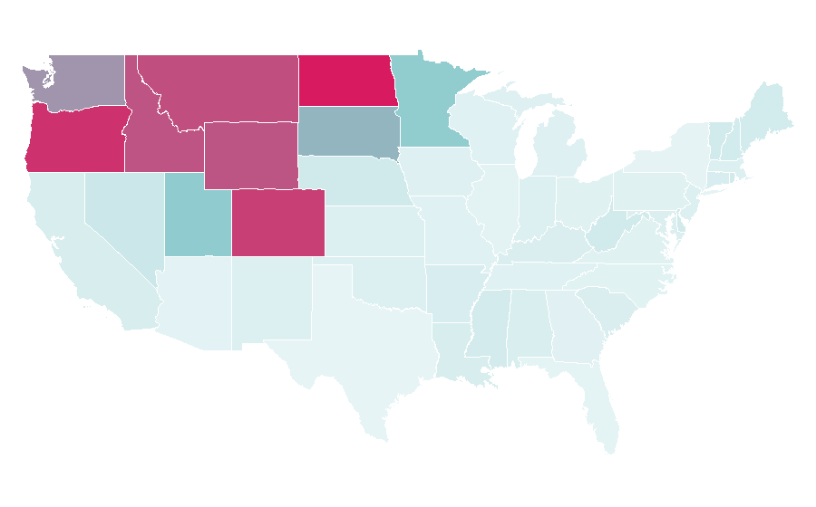 Affinity by region — Les Schwab Tire Centers, United States