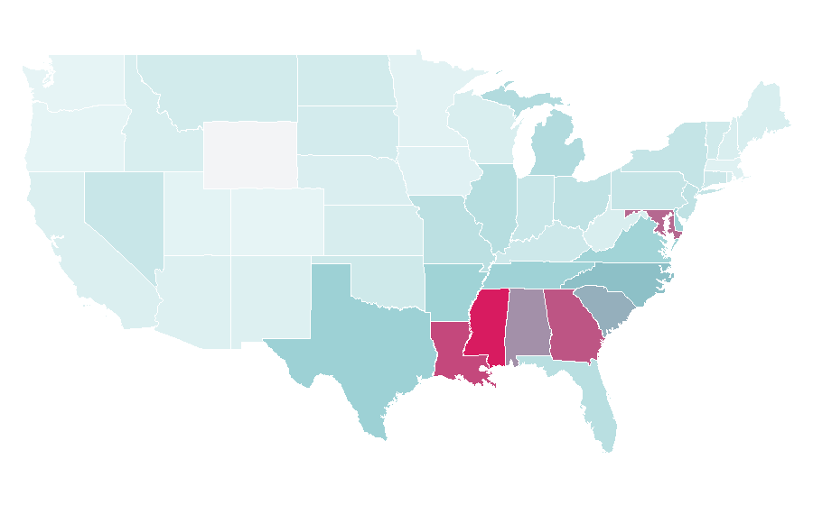 Affinity by region — LeToya Luckett, United States