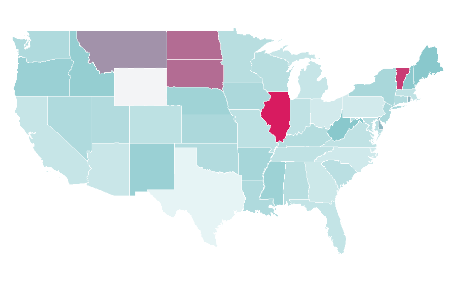 Affinität nach Region — Letto, USA