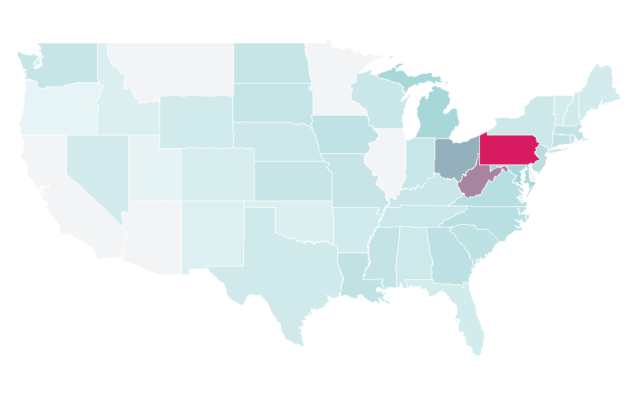 Affinity by region — Le'Veon Bell, United States