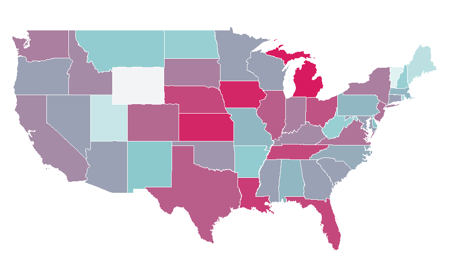 Affinity by region — LG TV, United States