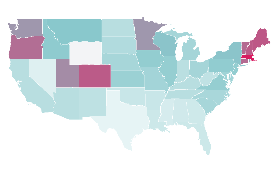 Affinity by region — Liane Moriarty, United States