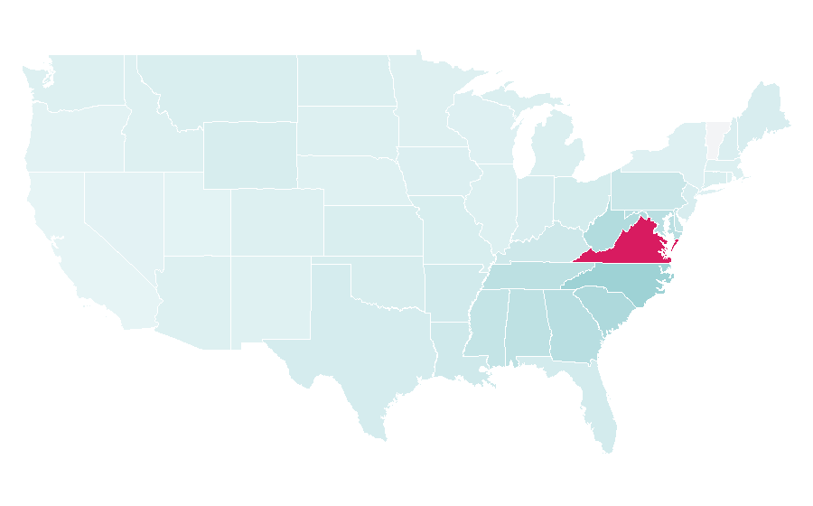 Affinity by region — Liberty University, United States