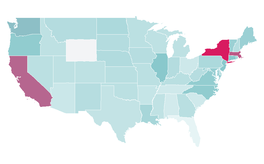 Affinity by region — Library science, United States