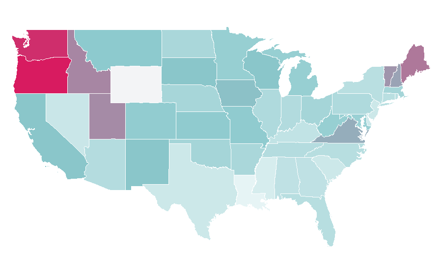 Affinity by region — LibreOffice, United States