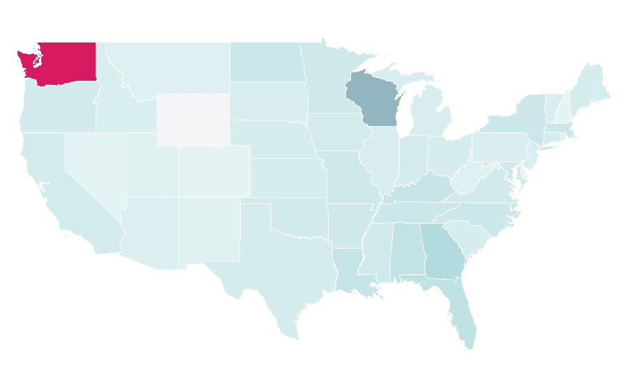 Affinité par région — License, États-Unis
