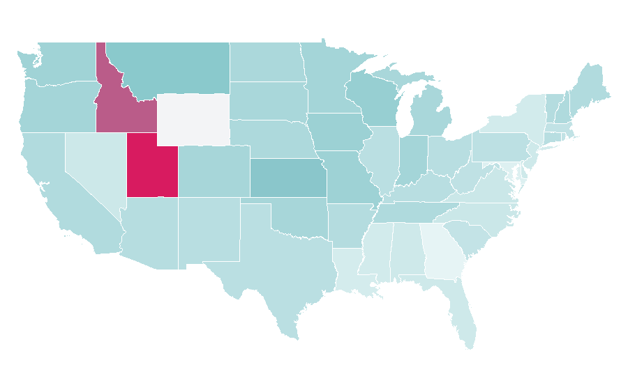 Affinity by region — License to Wed, United States