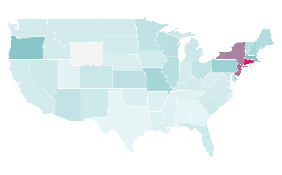 Affinity by region — Lidia Bastianich, United States