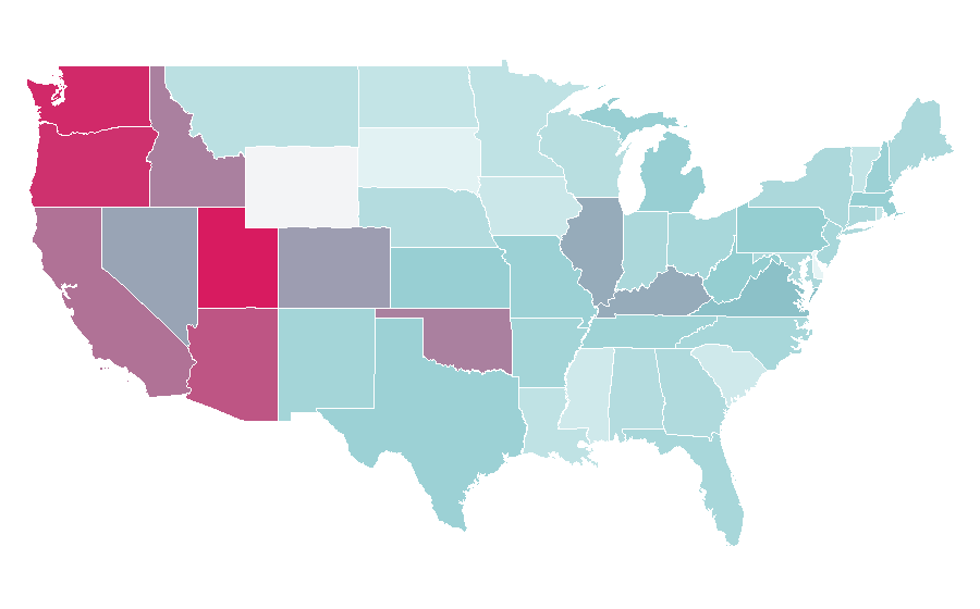 Affinity by region — Lies of P, United States