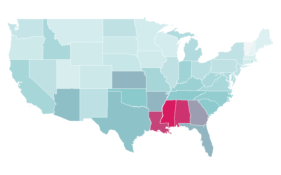 Affinität nach Region — Life, USA