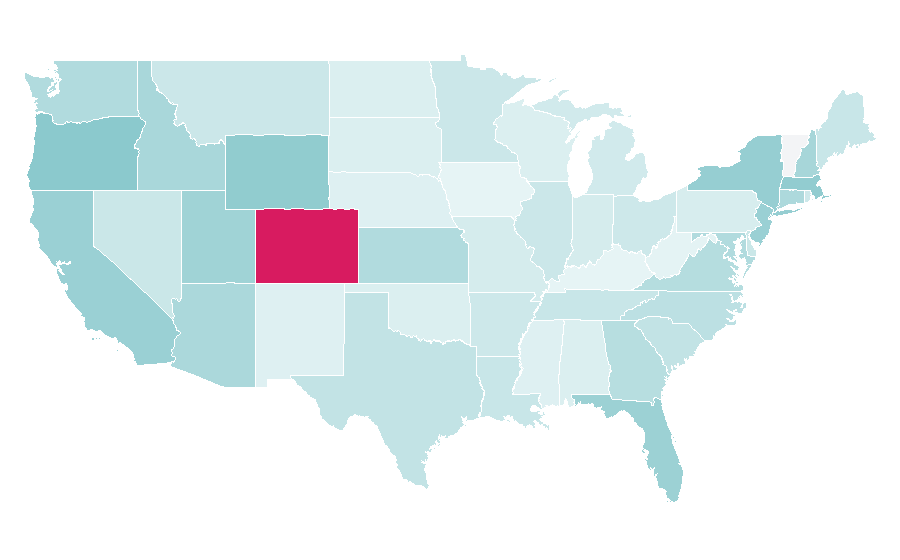 Affinity by region — Life Coaching, United States