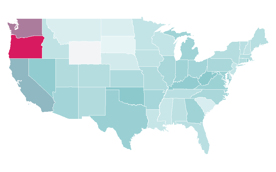 Affinity by region — Life Is Strange, United States