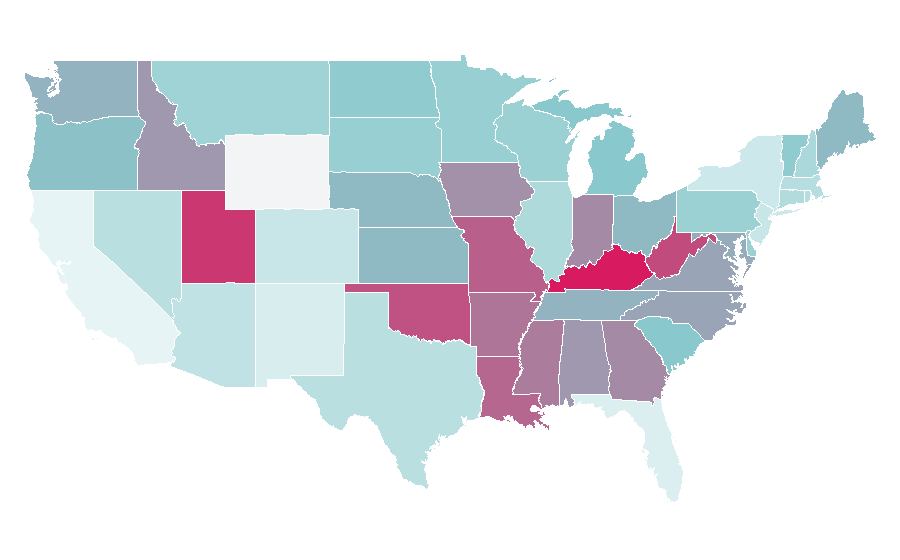 Affinity by region — Life simulation game, United States