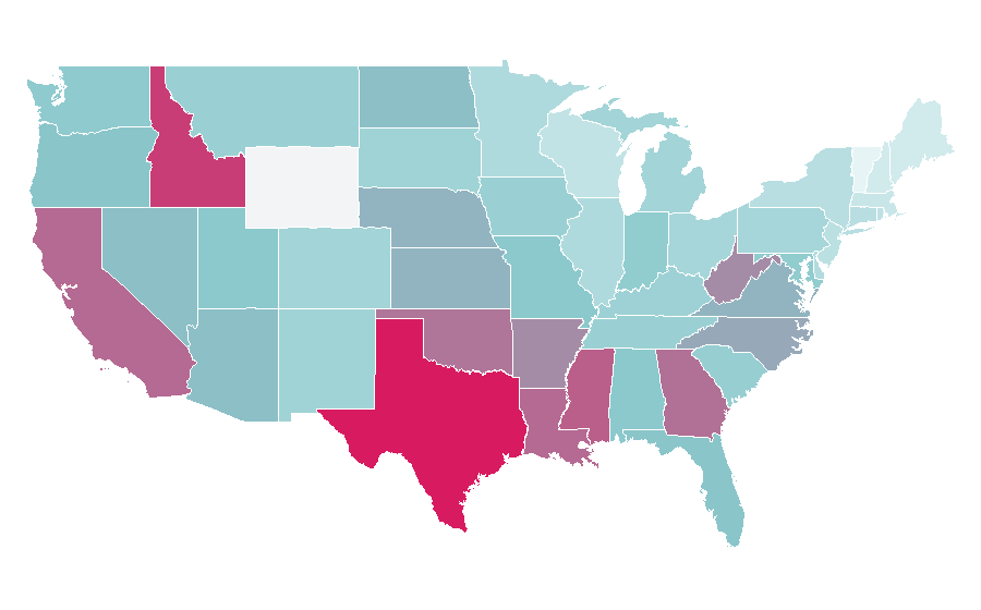 Affinity by region — Ligament, United States