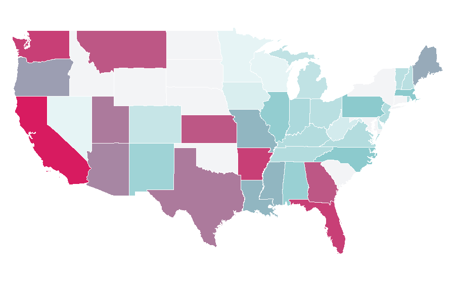 Affinité par région — Lights (musician), États-Unis