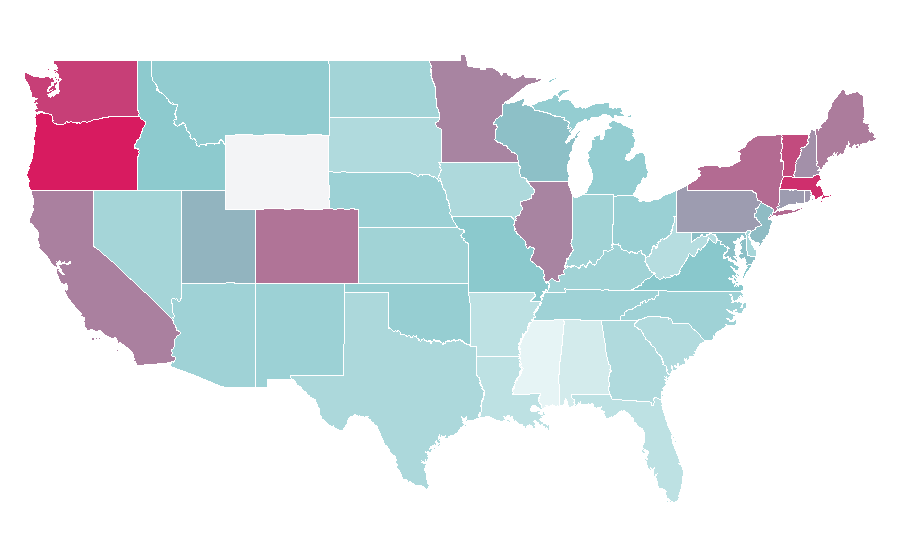 Affinity by region — Lily Allen, United States