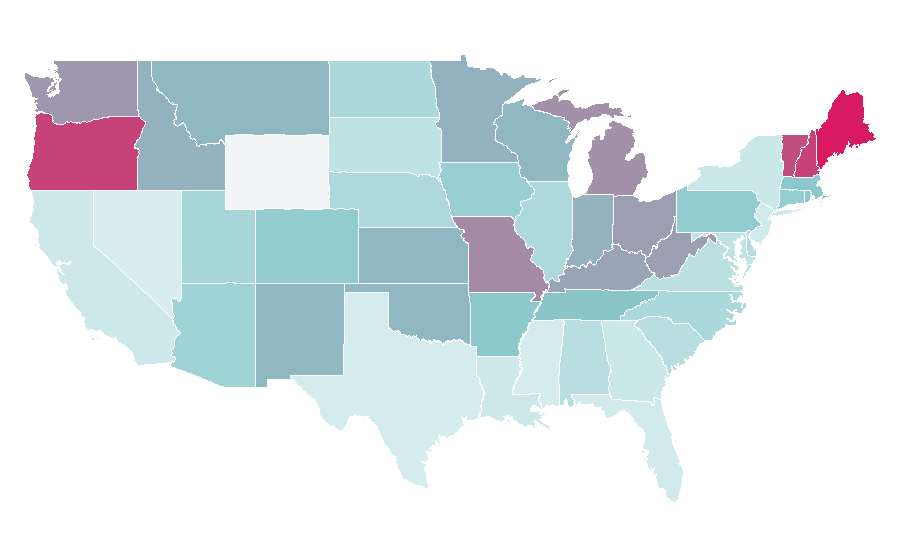 Affinity by region — Lily Tomlin, United States