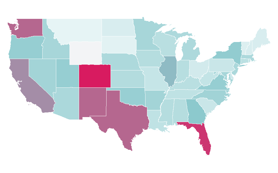 Affinity by region — lime, United States