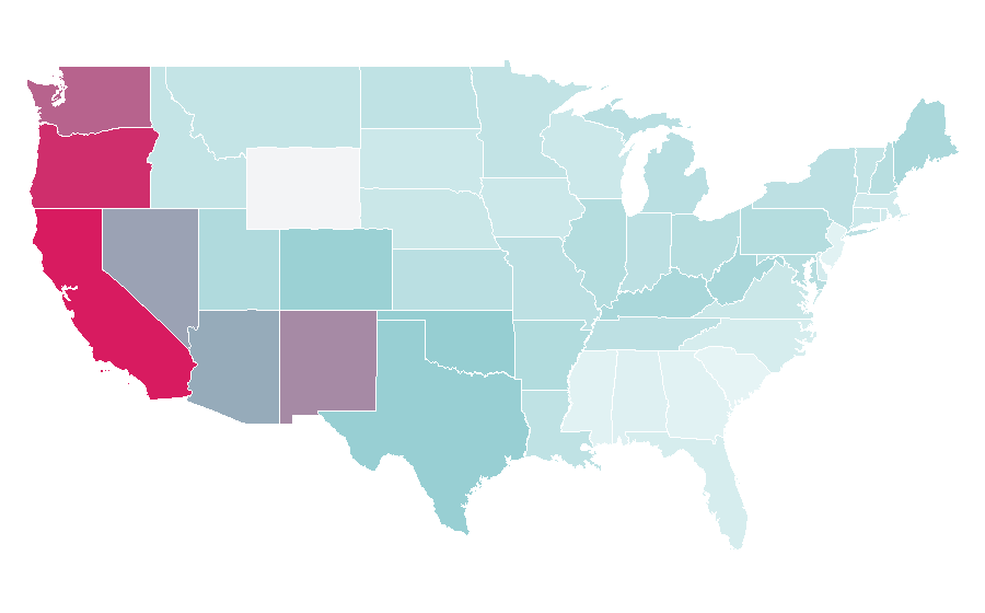 Affinity by region — Lime Crime, United States