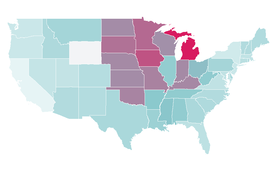 Affinity by region — Lincoln MKX, United States