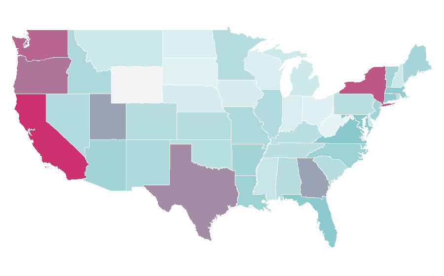 Affinité par région — Linen, États-Unis
