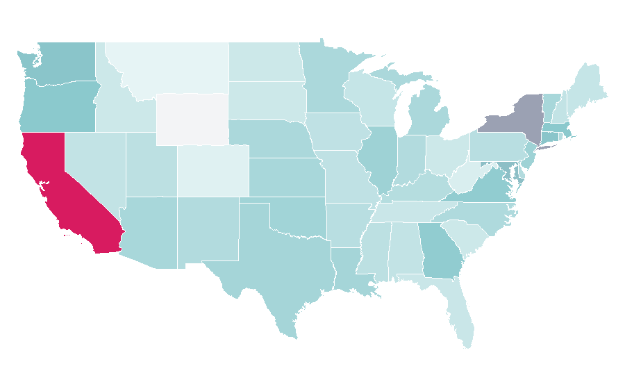 Affinity by region — Linguistics, United States
