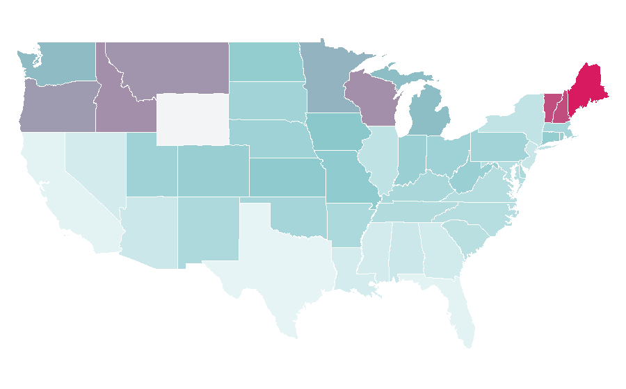 Affinity by region — Lion Brand Yarn, United States